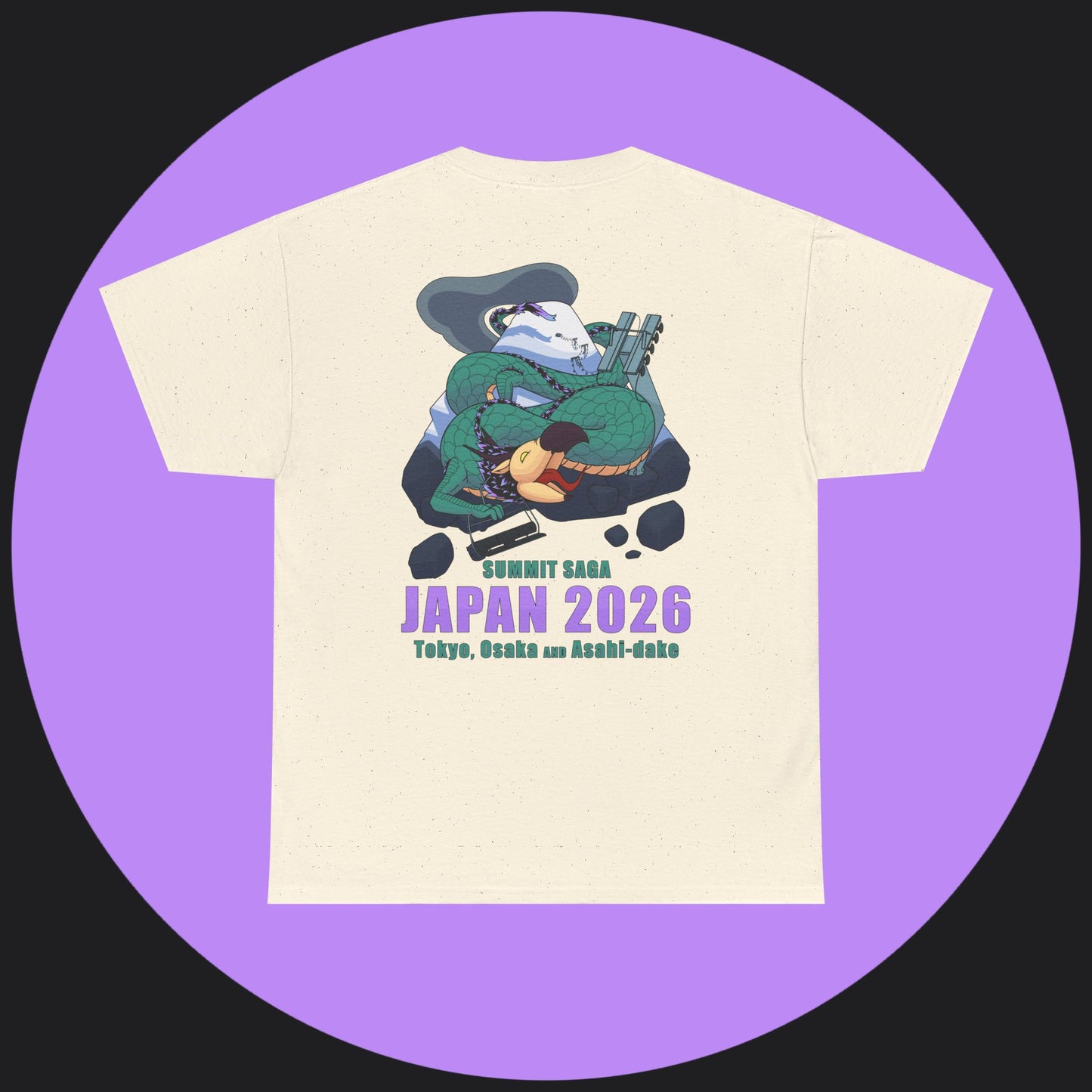 Unisex Heavy Cotton Tee - Japan 2026 Purple Graphic