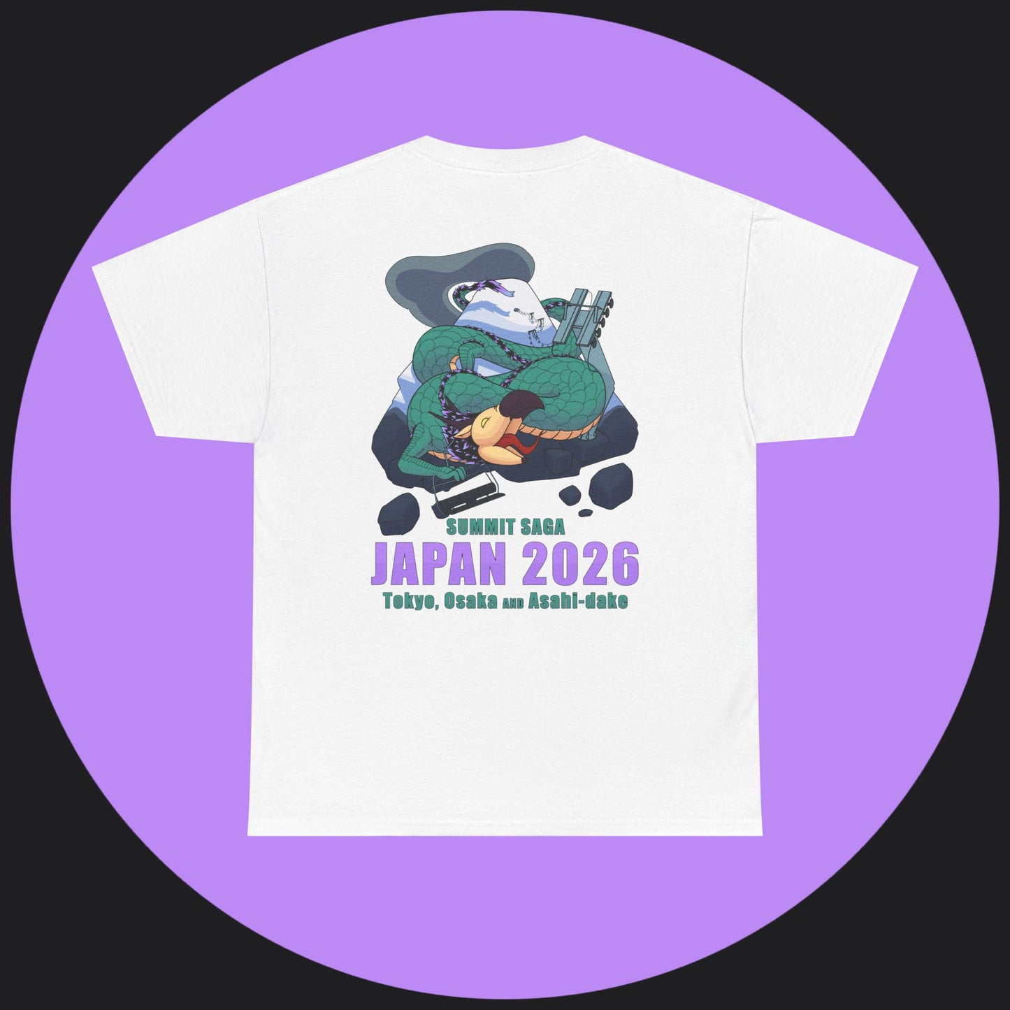 Unisex Heavy Cotton Tee - Japan 2026 Purple Graphic