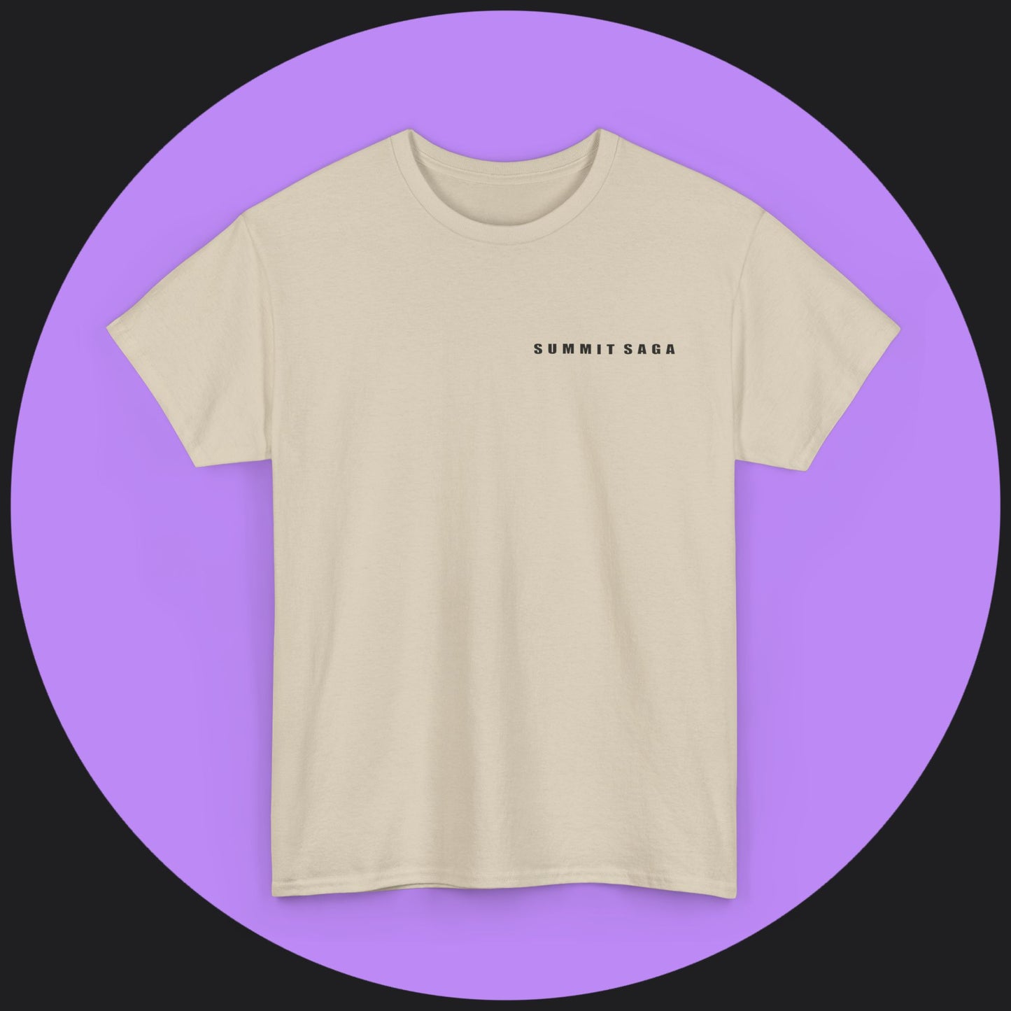 Unisex Heavy Cotton Tee - Summit Saga Text Front and Snow Devil Back