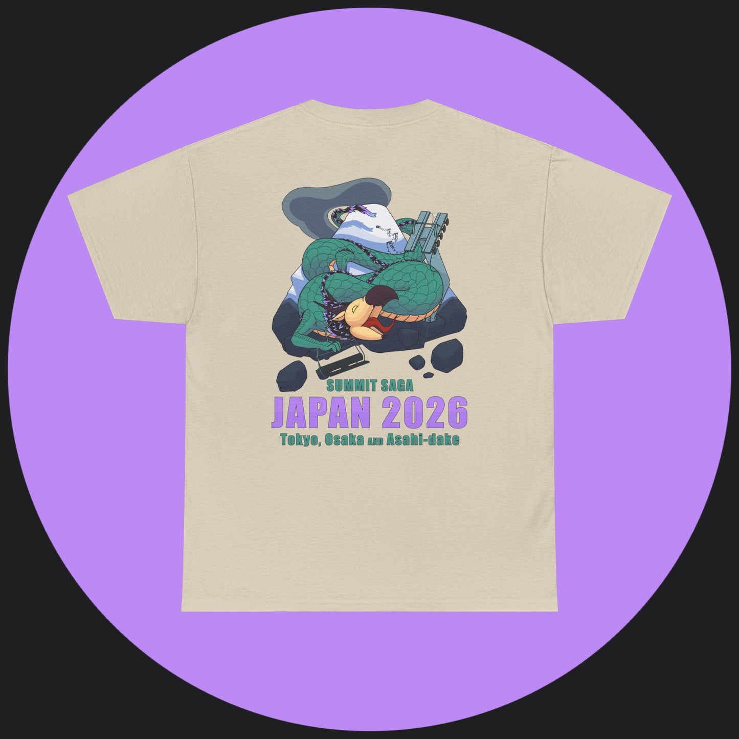 Unisex Heavy Cotton Tee - Japan 2026 Purple Graphic