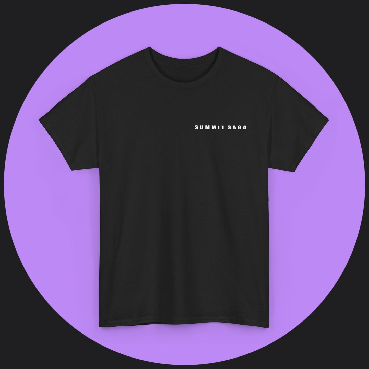 Unisex Heavy Cotton Tee - Summit Saga Text Front and Snow Devil Back