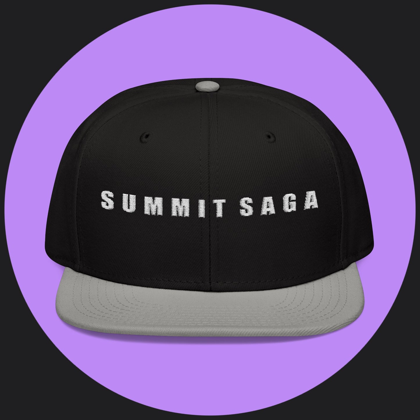 Snapback Hat - White Embroidery