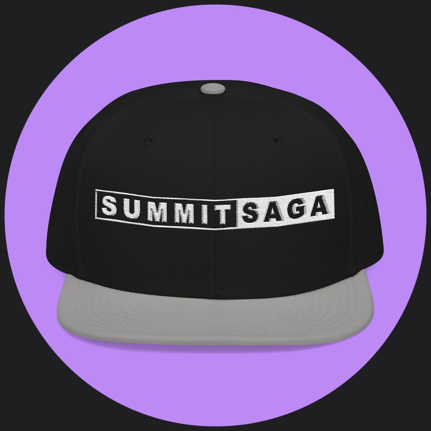 Snapback Hat - White Embroidery