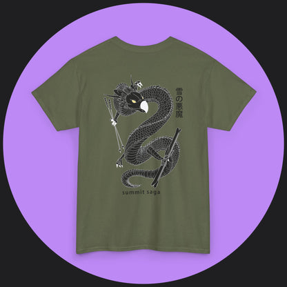 Unisex Heavy Cotton Tee - New Chest Print and Classic Snow Devil