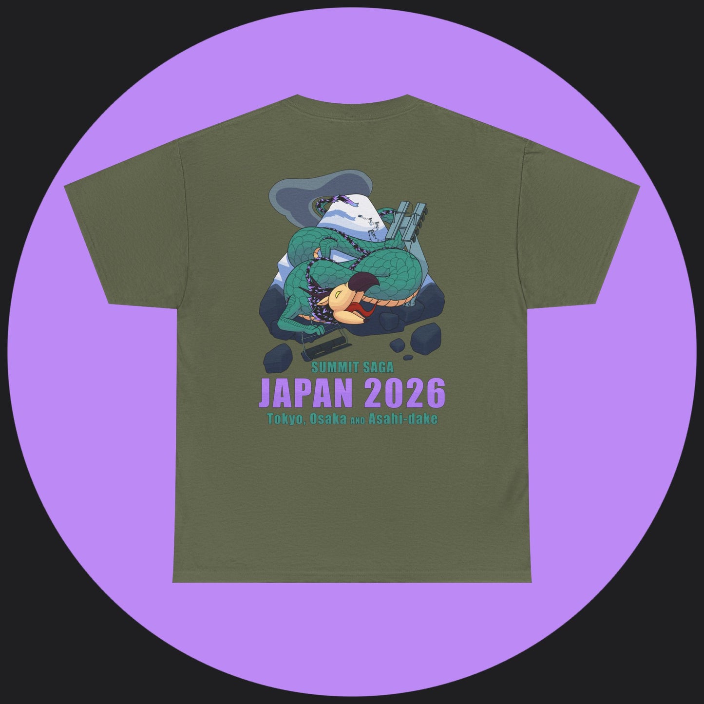 Unisex Heavy Cotton Tee - Japan 2026 Purple Graphic