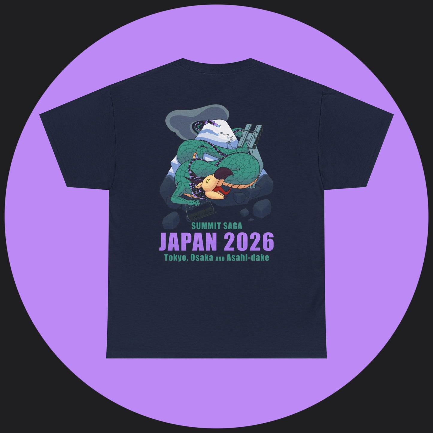 Unisex Heavy Cotton Tee - Japan 2026 Purple Graphic