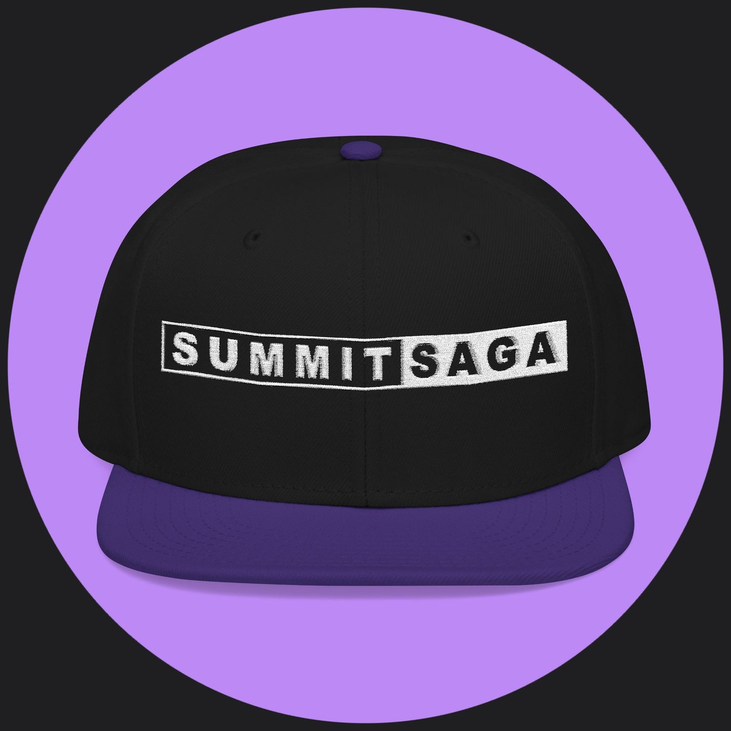 Snapback Hat - White Embroidery