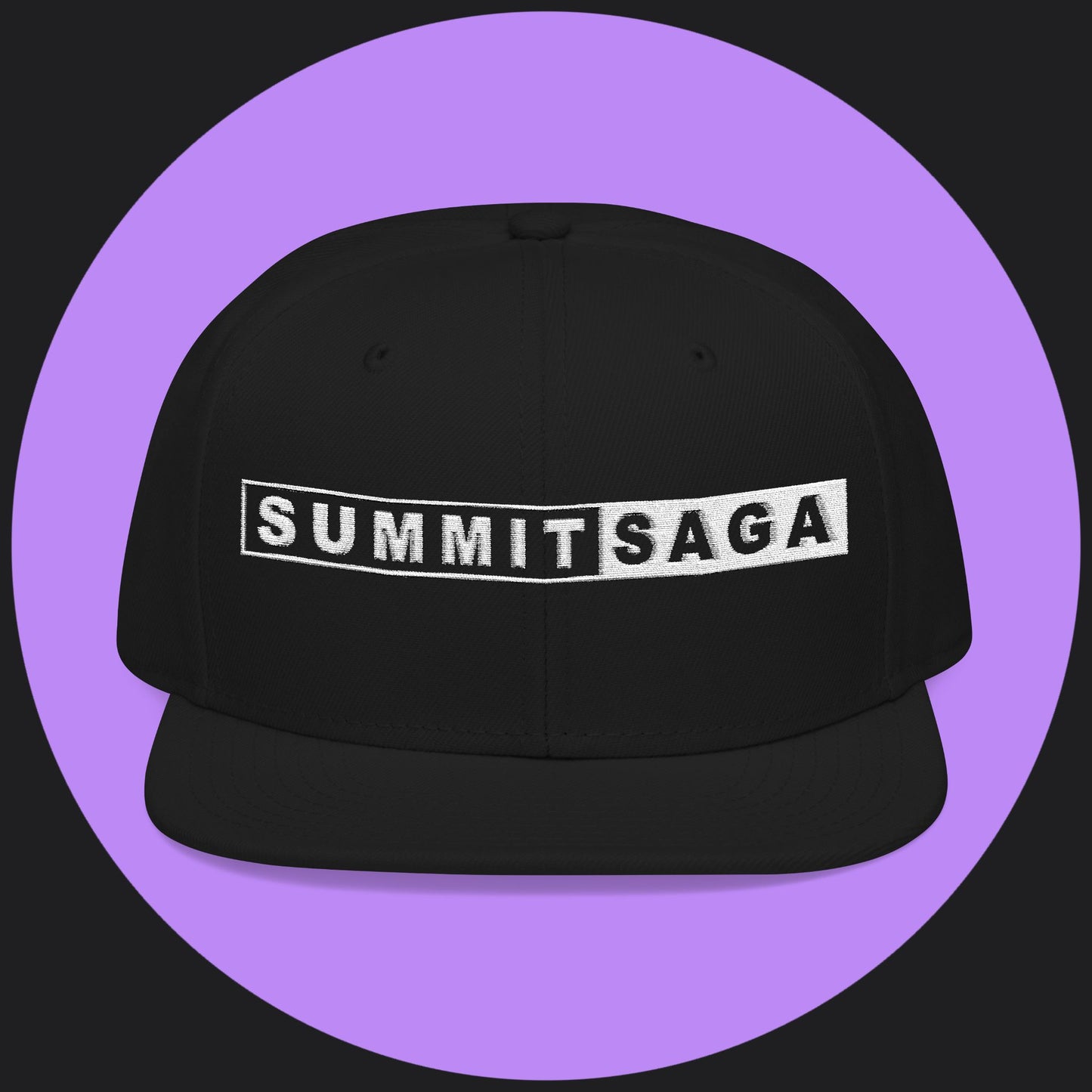 Snapback Hat - White Embroidery