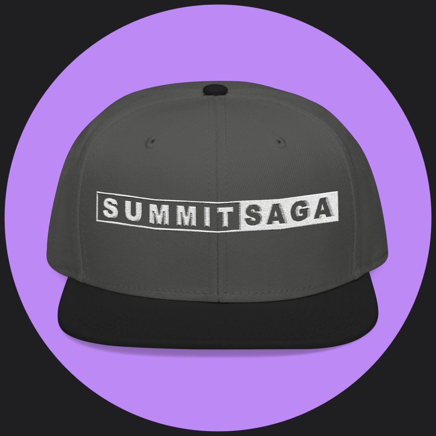 Snapback Hat - White Embroidery