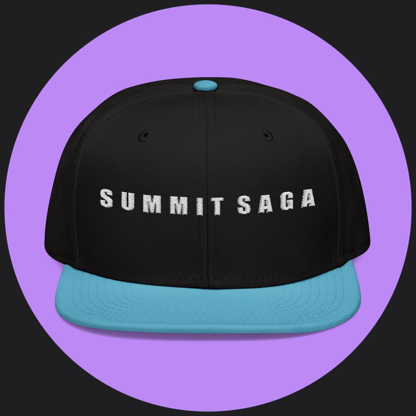 Snapback Hat - White Embroidery