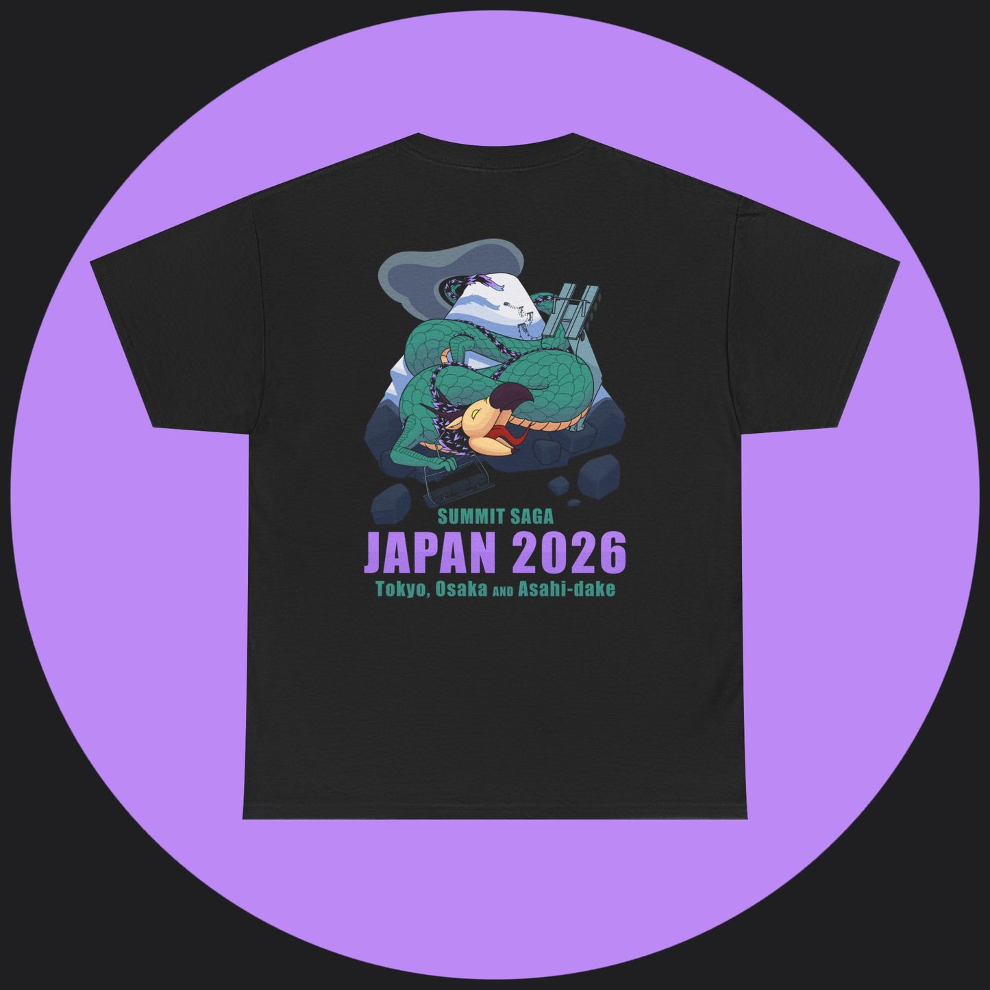 Unisex Heavy Cotton Tee - Japan 2026 Purple Graphic
