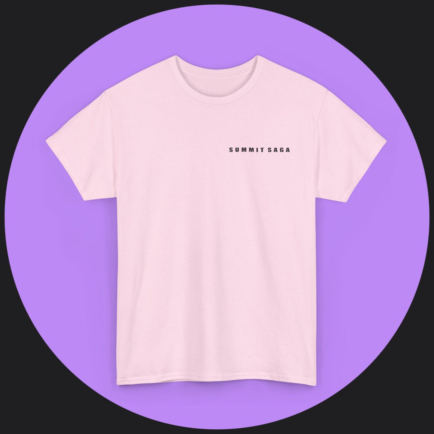 Unisex Heavy Cotton Tee - Summit Saga Text Front and Snow Devil Back