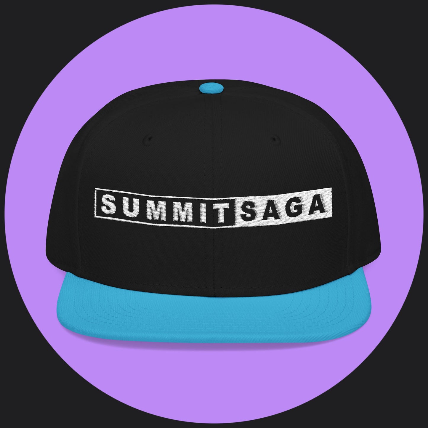 Snapback Hat - White Embroidery