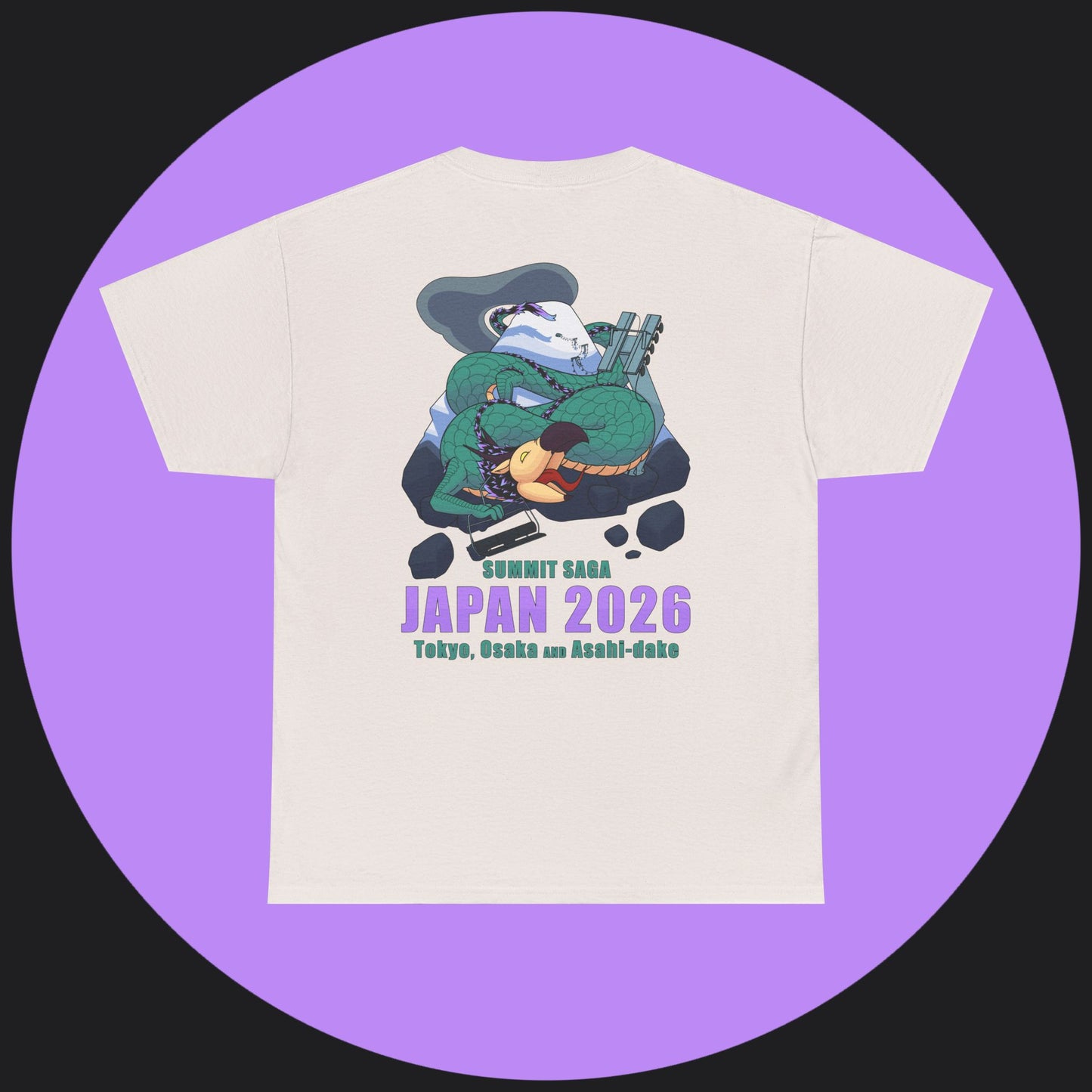 Unisex Heavy Cotton Tee - Japan 2026 Purple Graphic